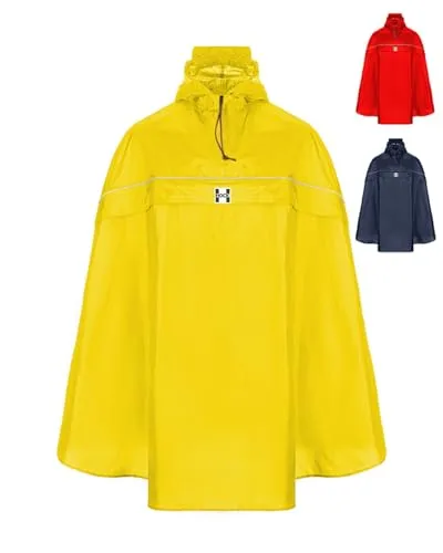HOCK Fahrrad Regenponcho mit Kapuze - Wasserdicht & Reflektoren für optimale Sichtbarkeit - Jacken, Mäntel & Westen – Der Testsieger hält Sie von Kopf bis Knie trocken, ist 100% wasserdicht und bietet durch reflektierende Elemente höchste Sicherheit im Straßenverkehr.