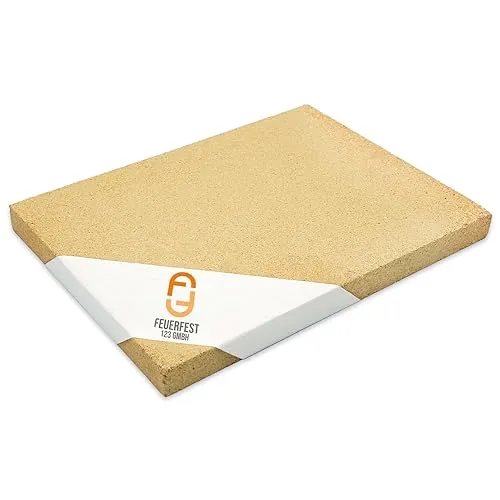 Feuerfest 123 Schamotteplatten - Aschesauger für Kaminöfen, hitzebeständig bis 1.400 °C, ideal für langlebige Wärmespeicherung und perfekte Auskleidung von Grillkaminen und Öfen.