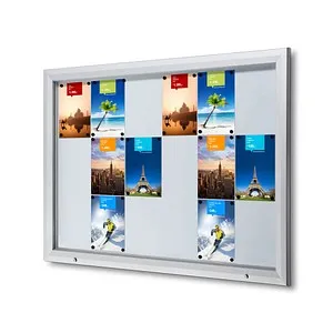 Showdown® Displays Schaukasten T silber 18x DIN A4 - Schaukasten für 18x DIN A4 Dokumente, wetterfest, abschließbar und aus schlagfestem ESG Sicherheitsglas – ideal für vielseitige Präsentationen drinnen und draußen.