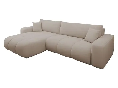 Mirjan24 Ecksofa mit Bettkasten Furyn Maxi, Eckcouch Couch mit Schlaffunktion, Wohnlandschaft, Bettfunktion, Design L-Form Sofa, Seite Universal, Stoff Plüsch (Velo 623)