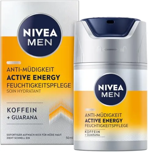 NIVEA MEN Active Energy Gesichtspflege Creme (50 ml), revitalisierende Gesichtscreme für Männer, schnell einziehende Feuchtigkeitscreme gegen Zeichen von Müdigkeit