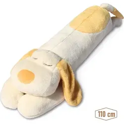 Plüschkissen Hund 110cm - Riesen Schlafkissen für Kinder - Kissen für Kinder und Tiere mit einem kuscheligen Hundedesign, ideal als Spielzeug oder Schmusekissen. Größe: 110 cm, weich und bequem aus Plüsch und Baumwolle.
