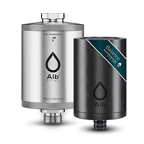 Alb Duschfilter Balance - Wasserfilter mit Aktivkohle-Technologie, aus hochwertigem Edelstahl, sorgt für reines Wasser und schützt die Haut während des Duschens.