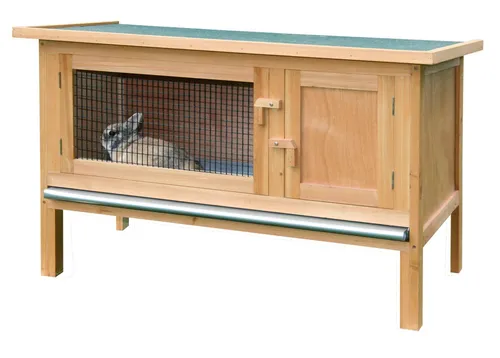 Nagerstall Fred - Wetterfester Meerschweichenstall aus Holz - Käfige, Auslauf & Gehege - Schützt vor Raubtieren mit mehreren Boxen und abgedunkeltem Ruheraum, ideal für Kaninchen und Meerschweinchen.