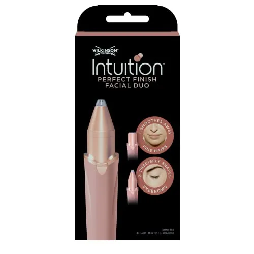 Wilkinson Sword - Intuition Perfect Finish 2in1 elektrischer Damen Trimmer für Gesichtshaare und Augenbrauen