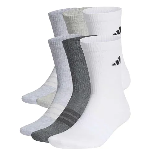 adidas Unisex CUSHIONED CREW SOCKS 6 PAIR PACK - Bequeme, wadenlange Socken mit Dämpfung für optimalen Tragekomfort. Ideal für den täglichen Gebrauch und sportliche Aktivitäten. 6er-Pack für vielseitige Nutzung.