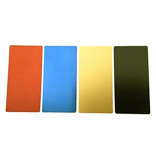 Ebamaz Eloxiertes Aluminium Metall Platte 100x50x0,5 mm für Gravur Runde Ecke mit Klebeband Blanko 4 Stück (Eine Farbe 1-teilig)