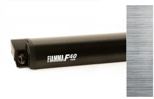 Fiamma F40 Van Dachmarkise 270 cm für VW T5/T6 - Kompakte Kassettenmarkise für VW T5/T6, mit tiefsitzenden Halterungen für optimalen Platz. Hochwertige Verarbeitung in Deep Black und Royal Grey, bietet perfekten Schutz und Komfort beim Camping.