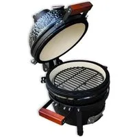Kamado BBQ-First Grill, Tischgrill – Kompakter Keramikgrill - Holzkohlegrills: Hochwertiger Keramikgrill mit dickwandiger Isolierung, ideal für Balkon & Terrasse, für saftiges Grillen, Räuchern und Backen bei Temperaturen bis 450 °C.