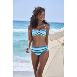 s.Oliver Bügel-Bandeau-Bikini-Top "Fun" im trendigen Streifen-Design - Bikini Tops: Wattierte Cups mit herausnehmbaren Kissen, abnehmbare Träger und umweltfreundliches Material aus recyceltem Polyamid für einen stilvollen Sommerlook.