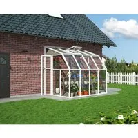 Wintergarten Sun Room 262x200,5cm Weiß - Ihr perfektes Gewächshaus - Außenanbau - Helle und geräumige Lösung für Pflanzenliebhaber, ideal für die ganzjährige Nutzung.