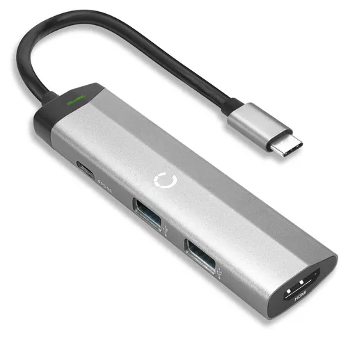 CELLONIC 4-in-1 Multi USB Port Hub - USB C zu HDMI Adapter 4K @ 30Hz, USB Typ C Hub, 2x USB A 3.0 PD 3.0 - Multiport USB C Dongle kompatibel mit Mac OS, Windows, Macbook, Lenovo, Dell, HP
