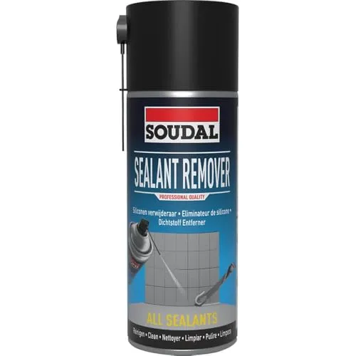 Soudal Sealant Remover, 400ml, Dose, Gebrauchsfertiges Spray zum Entfernen von ausgehärtetem Silikon und Hybrid Polymeren