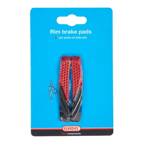 V-Brake-Bremsbeläge Elvedes 72 mm schwarz-rot (1 Paar auf Karte)