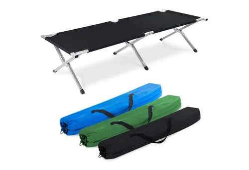 Goods+Gadgets Feldbett Faltbares Aluminium-Feldbett – Robust & Leicht für Camping & Gästebett (Campingbett, Klappbett) Gästebett aus Aluminium