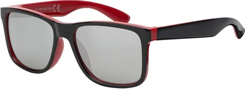Jungen Mädchen Kinder Sonnen Brille Designer Modern Cool Abgefahren 30547 Rot-Schwarz