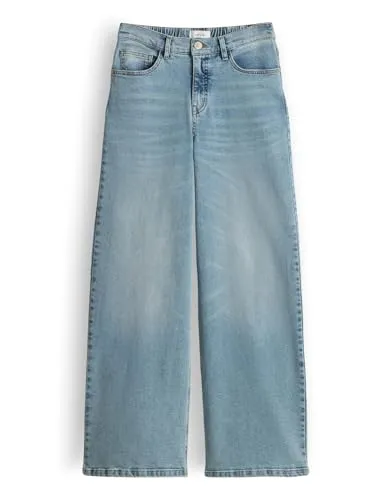 OPUS Damen Palazzo Jeans MIVA Retro | Mid Rise Light Retro Blue, 36 L32 - Die OPUS MIVA Retro Palazzo Jeans vereint lässigen Stil mit hohem Tragekomfort. Der elastische Komfortbund und der weit geschnittene Beinverlauf bieten eine perfekte Passform für jeden Anlass.