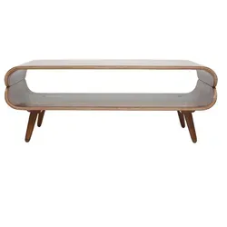 Miliboo Design-Couchtisch Nussbaum TAKLA - Beistelltisch für das Wohnzimmer, stilvolles Nussbaum-Design mit robusten Maßen, ideal für moderne Wohnräume und langlebig im Einsatz.
