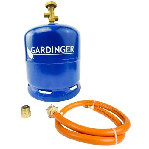 PROFILL Gasflasche 2,5kg - Selbstbefüllbar mit Schlauch & Adapter - Kochfelder: Leichte, selbstbefüllbare Gasflasche für Propan/Butan, inklusive Schlauch und Adapter - ideal für Grill und Camping.