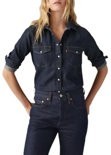 Levi's Iconic Western Today's News Herrenhemd - Hochwertiges Jeanshemd aus 100% Baumwolle im Regular-Fit, ideal für lässige Outfits und ausgestattet mit praktischen Brusttaschen.