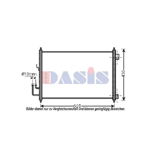 Aks Dasis Kondensator für Klimaanlage 072039N - Autoteile für effiziente Kühlung, sorgt für optimale Klimatisierung in Ihrem Fahrzeug.