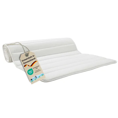 Bodyprotect ergonomischer Topper 80 x 200 cm, atmungsaktiv und weich - Ergonomischer Matratzentopper 80 x 200 cm für verbesserten Schlafkomfort. Mit hypoallergener Füllung und rutschfesten Eckgummis sorgt er für ein frisches Schlafklima und schützt gleichzeitig Deine Matratze.