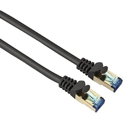 Hama Ethernet Cat 6 Netzwerkkabel PIMF (5 m Patchkabel, 1000Mbit/s, vergoldet, doppelt geschirmt, für z. B. Apple TV 4, Smart-TV, PC, Notebook) grau