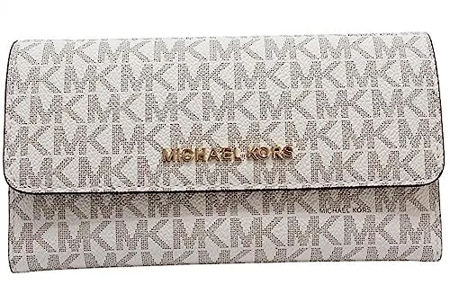 Michael Kors Jet Set Travel Große Trifold Lederbörse (Vanille) - Stilvolle Lederbörse mit Fächern für Karten und Bargeld. Vereint Funktionalität mit elegantem Design und dem charakteristischen Logo-Muster. Ideal für den täglichen Gebrauch.