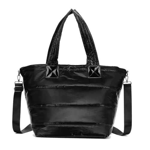 OBC XXL Damen Tasche - Elegante Nylontasche für jeden Anlass - Damen-Shopper, geräumig und leicht, ideal für Shopping, Sport und Reisen. Zeitloses Design in gestepptem Look, perfekt für den Alltag.
