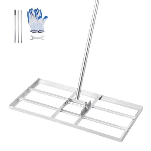 VEVOR Rasenrakel mit Stiel 355x762mm - Gartenwerkzeuge – Robuster Nivellierrechen mit pulverbeschichteter Oberfläche, ideal für präzise Rasenpflege und langlebig für jahrelangen Einsatz.