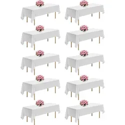 VEVOR Tischdecke 10er Set, 1524x2591 mm - Hochwertige, wiederverwendbare Tischdecke aus Polyester, maschinenwaschbar und knitterfrei. Ideal für Partys, Hochzeiten und formelle Anlässe. Pflegeleicht und langlebig – für stimmungsvolle Tischdekoration.