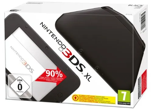 Nintendo 3DS XL Schwarz - Spiele 3DS & DS Spiele - Konsolen mit großem 12,39 cm Bildschirm, ideal für Gaming-Fans, inklusive Anleitung, SD Karte und Touchpen.