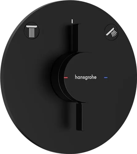 hansgrohe DuoTurn S Mischer 75418670 Unterputz, mattschwarz für 2 Verbraucher - Duscharmatur mit keramischem Mischsystem für präzise Temperatursteuerung und maximaler Durchflussmenge von 31 l/min bei 3 bar, ideal für luxuriöse Duscherlebnisse.