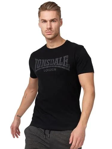 Lonsdale London Logo Kai Männer T-Shirt schwarz XL 100% Baumwolle Festival, Streetwear