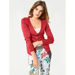 heine Strickjacke Feinstrickjacke rot 38