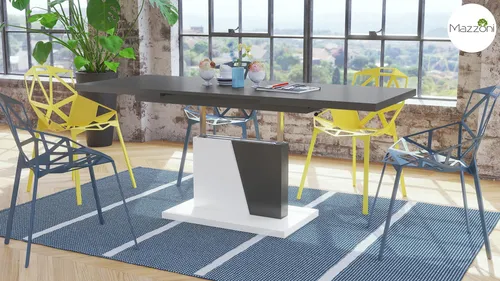 Mazzoni Grand Noir Ausziehbarer Couchtisch - Beistelltisch fürs Wohnzimmer, höhenverstellbar von 60 cm bis 76 cm und ausziehbar von 120 cm auf 180 cm - ideal für kleine Räume und vielseitig einsetzbar.
