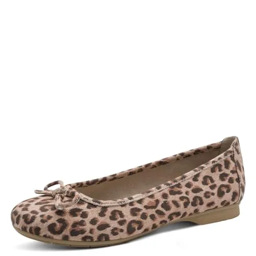 Jana Damen Ballerinas Elegant Vegan, Mehrfarbig (Leopard), 40 EU - Hausschuhe mit optimaler Passform für breite Füße, aus 100 % veganen Materialien gefertigt, ideal für Alltag und schickere Anlässe.