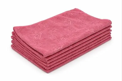 AQUA CLEAN Geschirrtuch Kristall 6tlg. Blumen Pink - 6 hochwertige Geschirrtücher mit Prägemotiv, fusselfrei und extrem saugstark - ideal zum Abtrocknen und Polieren von Geschirr und Besteck.