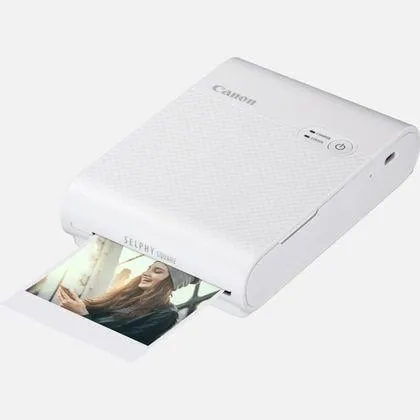 Canon Selphy Square QX10 - Mobiler Fotodrucker in Weiß, druckt detailreiche 6,8 x 6,8 cm Fotos direkt vom Smartphone, ideal für kreative Erinnerungen und Scrapbooking