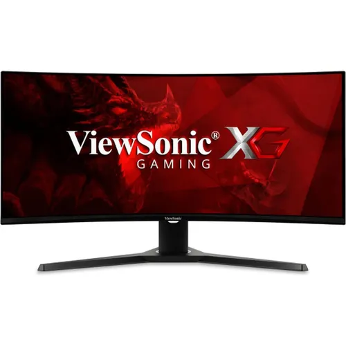 ViewSonic VX3418-2KPC Gaming-Monitor - 34" UltraWide UWQHD Monitor mit 144 Hz, 1 ms Reaktionszeit und AMD FreeSync Premium für ein flüssiges Gaming-Erlebnis.