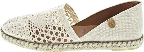 Verbenas Espadrilles CARMEN crudo Damen 41 EU - Bequeme Slipper im Espadrille-Style mit gehäkeltem Obermaterial und weicher Lederdecksohle für optimalen Tragekomfort. Ideal für stilvolle Sommertage!