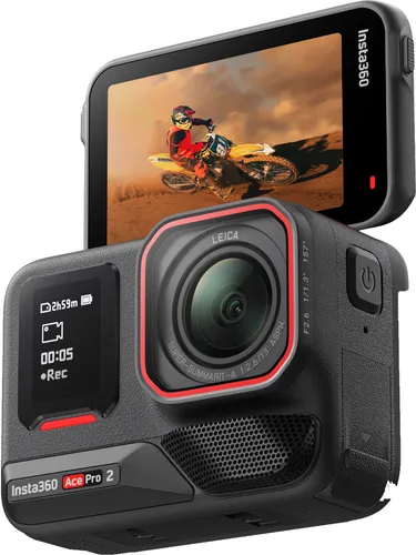 Insta360 Ace Pro 2 Dual Battery Bundle Action-Cam - Action-Cam mit 8K/30fps, wasserdicht bis 12m und 157° Weitwinkel für beeindruckende Aufnahmen. Inkl. zwei 1800 mAh Akkus für lange Abenteuer!
