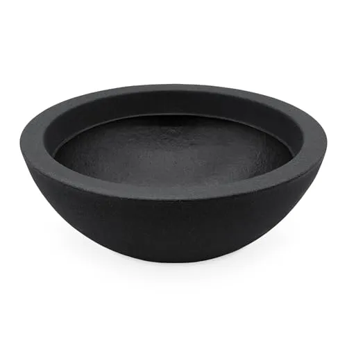 Kunststoff Pflanzschale rund anthrazit - 52cm - Garten-Zubehör, UV-beständig und wetterfest - ideal für den Außengebrauch, Maße: ca. 52 x 20 cm (D x H)