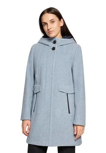 Gil Bret Damen Wolljacke mit Kapuze 38, Bright Blue Melange - Elegante Damen Wolljacke von Gil Bret, perfekte Mischung aus Komfort und Stil, ideal für kalte Tage. Hochwertige Wolle-Mischung schützt vor Kälte, Gesamtlänge: 87 cm.