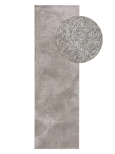benuta Nest Waschbarer Teppich Nina - Grau 80x250 cm - Pflegeleichter Läufer für jeden Raum - Der Teppich Nina überzeugt mit seinem eleganten, minimalistischen Design und ist ideal für stark beanspruchte Bereiche. Waschmaschinengeeignet und langlebig, bringt er Komfort und Stil in dein Zuhause.
