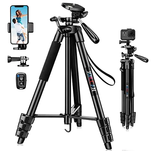 JOILCAN 137cm Handy Stativ Ständer, Selfie Stativ für Smartphone mit Handyhalter & Fernbedienung, Compatible with iOS/Android, Ausziehbar Kamera Stative für iPhone/Samsung/Huawei/Klein Camera