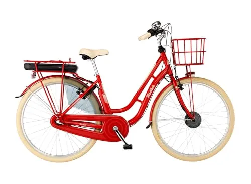 FISCHER E-Bike City CITA RETRO 2.0 - Elektrofahrrad für Damen und Herren mit 36V Akku für bis zu 120 km Reichweite, komfortablem Tiefeinstieg und nur 26 kg Gewicht, ideal für Stadtfahrten.