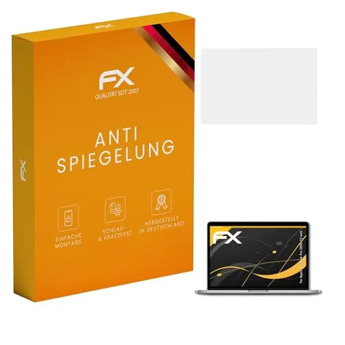 atFoliX Panzerfolie kompatibel mit Apple MacBook Pro 2020 13 inch Schutzfolie, entspiegelnde und stoßdämpfende FX Folie (2X)