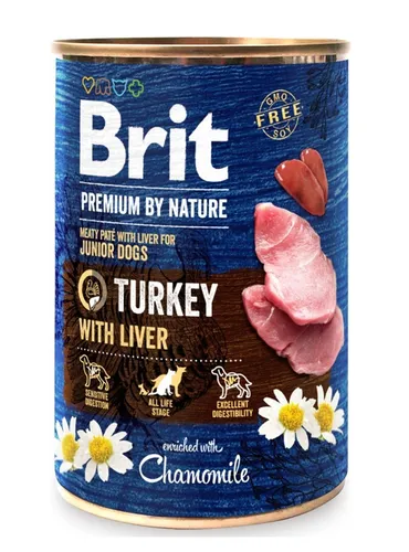 BRIT Premium by nature Junior Turkey with Liver - Nassfutter für H 8595602561803