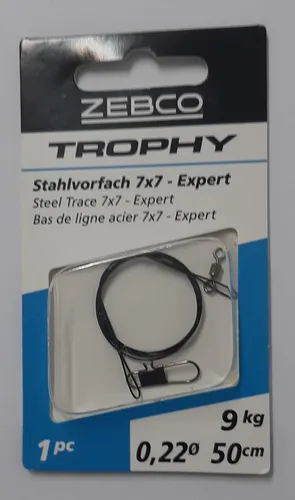 Zebco Trophy Stahlvorfach 7x7 Hechtvorfach Expert 50cm 9kg